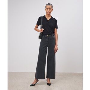 Nili Lotan Wide Leg Megan Denim Trouser Pant Jean Size 2